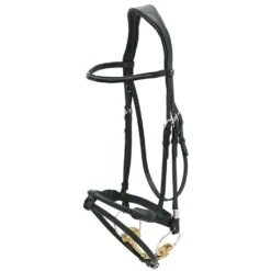 Snaffle Bridle 2700 Pro-Jump With Slide & Lock, Noseband Made Of Cord Covered With Leather