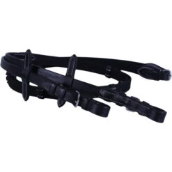 Bridle, Snaffle Bridle, With Reins -Equestrian Supplie Shop 2021 Trense mitLuxus Nahten black6 processed processed 1280x1280