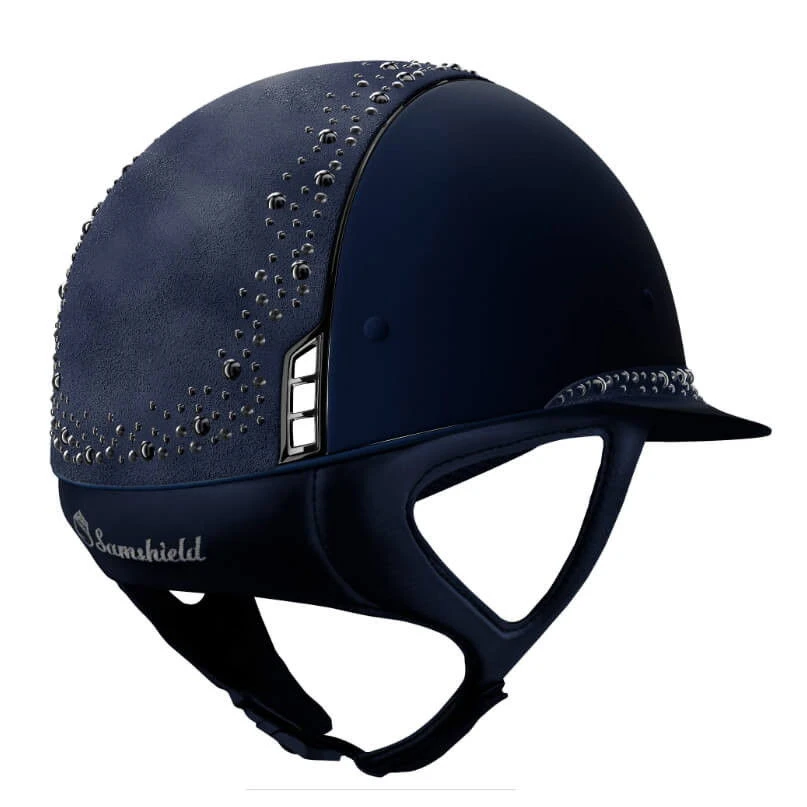 Riding Helmet Miss Shield SM,Top+FB Night Pearl,Trim+Blazon Blk Chrm,w.Dressage Chin Strap 4 Riding Helmet Miss Shield SM,Top+FB Night Pearl,Trim+Blazon Blk Chrm,w.Dressage Chin Strap - Image 2