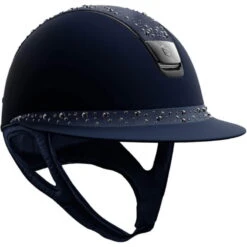 Riding Helmet Miss Shield SM,Top+FB Night Pearl,Trim+Blazon Blk Chrm,w.Dressage Chin Strap
