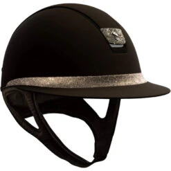 Riding Helmet MS SM,FB+Blazon Crystl Fabric Metal,Trim Matt Brnz, With Dressage Chin Strap