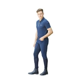 Covalliero Mens Breeches Techn, Full Seat, Leather Trim, Imitation Leather