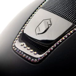 Riding Helmet Classic Shadowmatt, Top Shimmer, Trim + Blazon Blk Chrm, Full Holo Stones -Equestrian Supplie Shop DSC01389 1280x1280