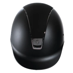 Riding Helmet Classic SM, Top Alct Holo Shield Sw, Trim+Blazon Black Chrome, 5 Holo Stones -Equestrian Supplie Shop DSC02010 1280x1280