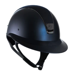 Riding Helmet Miss Shield SM, Holo Shield Sw, FB Alct, Trim+Blazon Blk Chrm, 5 Holo Stones