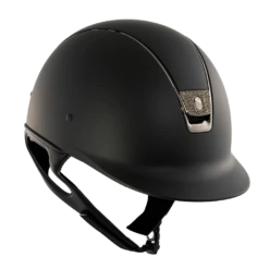 Riding Helmet Classic Shadowmatt, Trim Black Chrome, Blazon Crystal Fabric Metal Eclipse