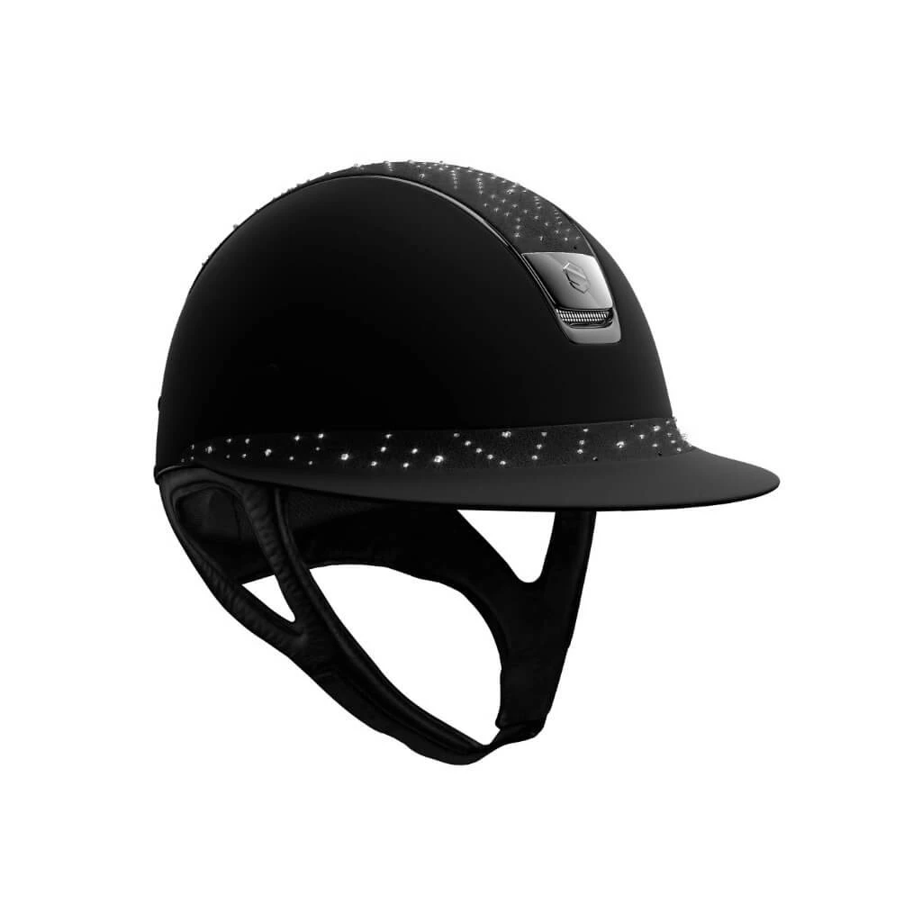 Riding Helmet Miss Shield Shadowmatt, Top+Frontal Band Aztec, Trim + Blazon Black Chrome 3 Riding Helmet Miss Shield Shadowmatt, Top+Frontal Band Aztec, Trim + Blazon Black Chrome