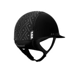 Riding Helmet Miss Shield Shadowmatt, Top+Frontal Band Aztec, Trim + Blazon Black Chrome 5 Riding Helmet Miss Shield Shadowmatt, Top+Frontal Band Aztec, Trim + Blazon Black Chrome -Equestrian Supplie Shop FR26713 black 2 1280x1280