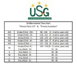 USG Back Protector Precto Future Fit Green -Equestrian Supplie Shop Prectos Groessentabelle inkl Altersangabe 1280x1280