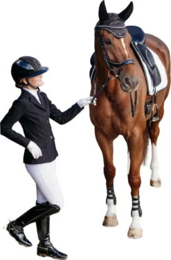 Fly Bonnet PerformNow, Fly Hood, Fly Ears -Equestrian Supplie Shop PresTeq Fliegenhaube schwarz 4 processed 1280x1280