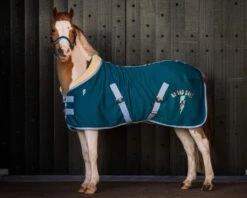 Fleece Blanket Thunderbolt For Ponies With Synthetic Fur Collar -Equestrian Supplie Shop QHP Fleecedecke Thunderbolt 5 processed 1280x1280