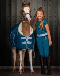Kid's Riding Leggins Thunderbolt Junior -Equestrian Supplie Shop QHP Reitleggins Junior darklagoon 5 processed 1280x1280