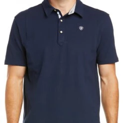 Ariat Men's Polo Shirt Medal SS Polo SS23, Short-sleeved -Equestrian Supplie Shop ariat poloshirt medal navy 3 1280x1280