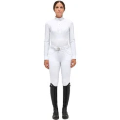 Cavalleria Toscana Women's Competition Shirt Jersey L/S Button SS23, Long-sleeved