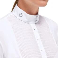 Cavalleria Toscana Women's Competition Shirt Jersey L/S Button SS23, Long-sleeved -Equestrian Supplie Shop cavalleria toscana turniershirt jersey ls button white 4 1280x1280