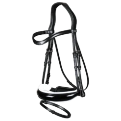 Bridle Patent Large Crank Flash NEC With Swedish Noseband And White Padding
