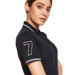 Women's Competition Polo Shirt Air, Short-Sleeved -Equestrian Supplie Shop ego7 poloshirt kurzarm air navy black 3 1280x1280