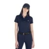 Women's Polo Shirt Caudiec SS23, Short-sleeved -Equestrian Supplie Shop equiline poloshirt damen caudiec FS23 blue 01 1280x1280