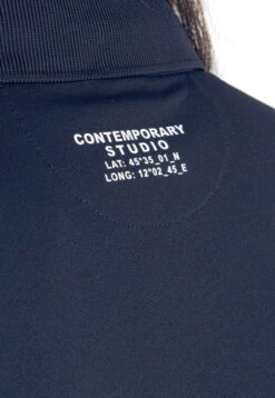 Women's Polo Shirt Caudiec SS23, Short-sleeved -Equestrian Supplie Shop equiline poloshirt damen caudiec FS23 blue 02 1280x1280