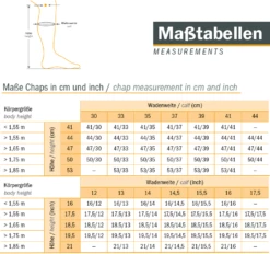 Leather Chaps Sirius, Riding Chaps, Women, Men -Equestrian Supplie Shop masstabellen 1280x1280
