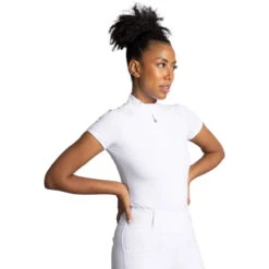 Women's Competition Shirt Air Show, Short-Sleeved -Equestrian Supplie Shop maximilian equestrian turniershirt airshow white 6 1280x1280