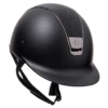 Riding Helmet Classic Shadowmatt W Dressage Neckline, Top Shimmer, Trim + Blazon Blk Chrm -Equestrian Supplie Shop samshield reithelm classic shadow matt mit dressurausschnitt top shimmer trim blason blk chrm black 1280x1280