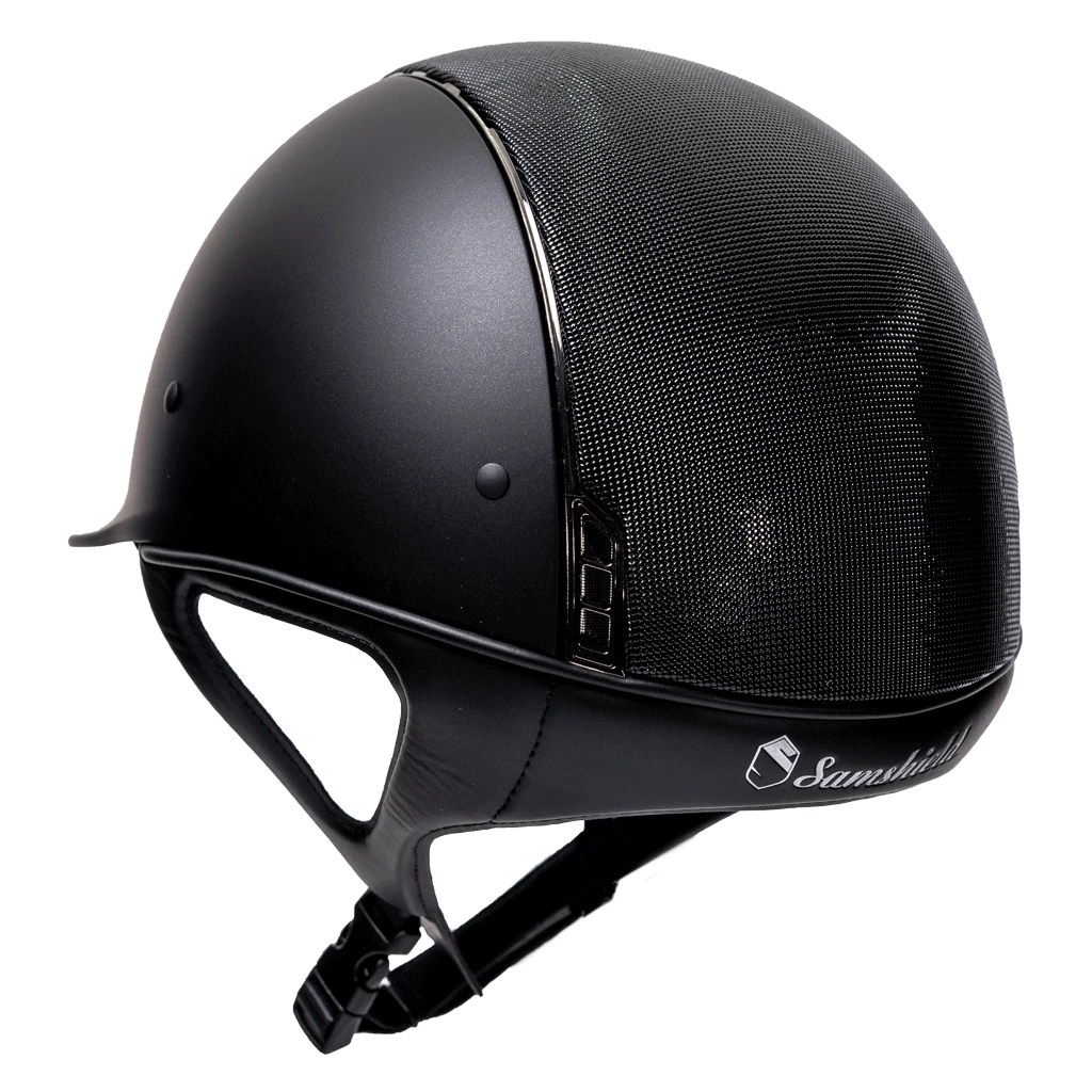 Riding Helmet Classic Shadowmatt W Dressage Neckline, Top Shimmer, Trim + Blazon Blk Chrm 6 Riding Helmet Classic Shadowmatt W Dressage Neckline, Top Shimmer, Trim + Blazon Blk Chrm - Image 4