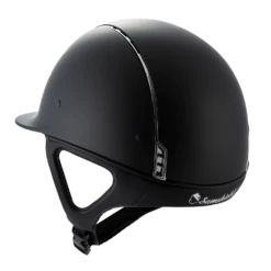 Riding Helmet Classic SM, Dressage Cut, Trim + Blason Chrm Silver, 5 Sw -Equestrian Supplie Shop samshield reithelm classic sm dressurausschnitt trim blason chrm silver 5 sw schwarz 1 1280x1280