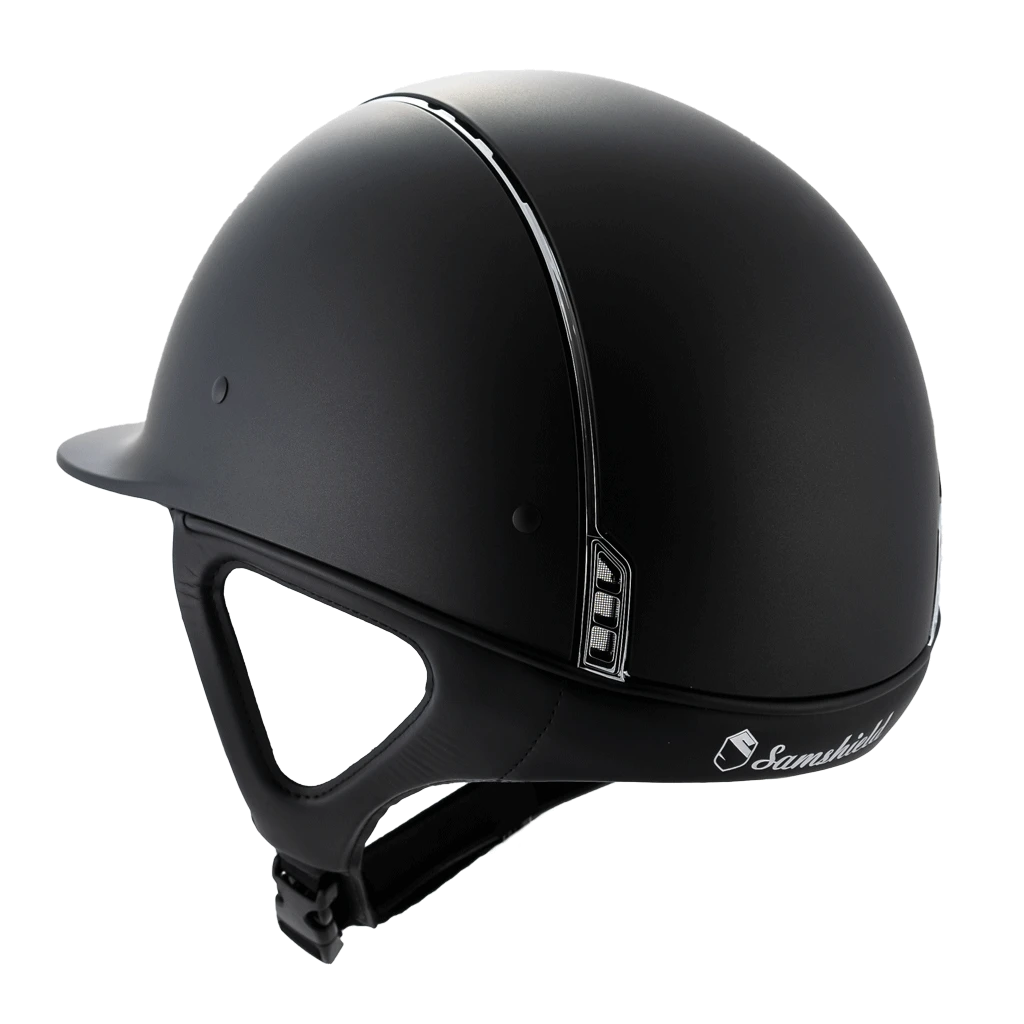 Riding Helmet Classic SM, Dressage Cut, Trim + Blason Chrm Silver, 5 Sw - Image 2