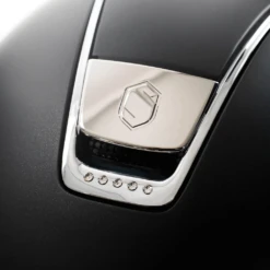 Riding Helmet Classic SM, Dressage Cut, Trim + Blason Chrm Silver, 5 Sw -Equestrian Supplie Shop samshield reithelm classic sm dressurausschnitt trim blason chrm silver 5 sw schwarz 3 1280x1280