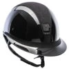 Riding Helmet Glossy Miss Shield, Top+FB Alct, Trim Matt, 5 Sw Hematite, Blazon Blk Chrm -Equestrian Supplie Shop samshield reithelm glossy miss shield top fb alcantara trim matt 5 sw hematite blason blk chrm schwarz 1 1280x1280