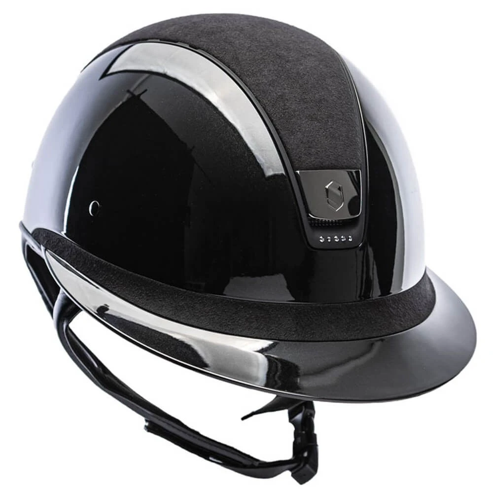 Riding Helmet Glossy Miss Shield, Top+FB Alct, Trim Matt, 5 Sw Hematite, Blazon Blk Chrm 3 Riding Helmet Glossy Miss Shield, Top+FB Alct, Trim Matt, 5 Sw Hematite, Blazon Blk Chrm