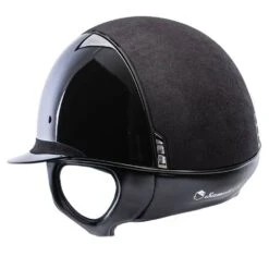 Riding Helmet Glossy Miss Shield, Top+FB Alct, Trim Matt, 5 Sw Hematite, Blazon Blk Chrm 6 Riding Helmet Glossy Miss Shield, Top+FB Alct, Trim Matt, 5 Sw Hematite, Blazon Blk Chrm -Equestrian Supplie Shop samshield reithelm glossy miss shield top fb alcantara trim matt 5 sw hematite blason blk chrm schwarz 2 1280x1280