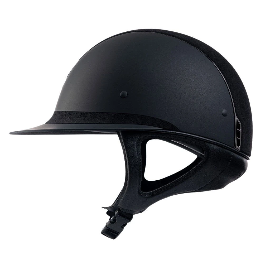 Riding Helmet Miss Shield SM, Top + Frontal Band Alcantara, Trim + Blazon Black Chrome - Image 3