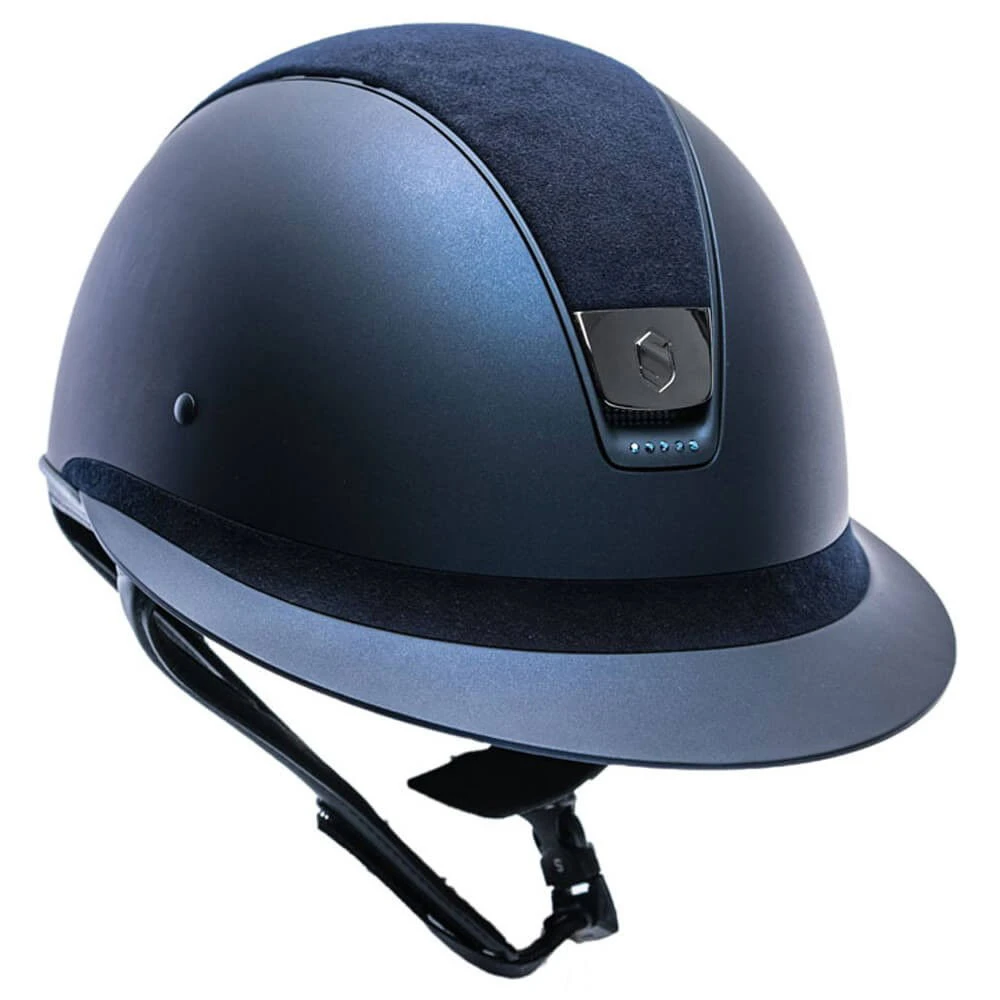 Riding Helmet Miss Shield SM, Top+FB Alct, Trim Matt, 5 Sw Metallic Blue, Blazon Blk Chrm 3 Riding Helmet Miss Shield SM, Top+FB Alct, Trim Matt, 5 Sw Metallic Blue, Blazon Blk Chrm