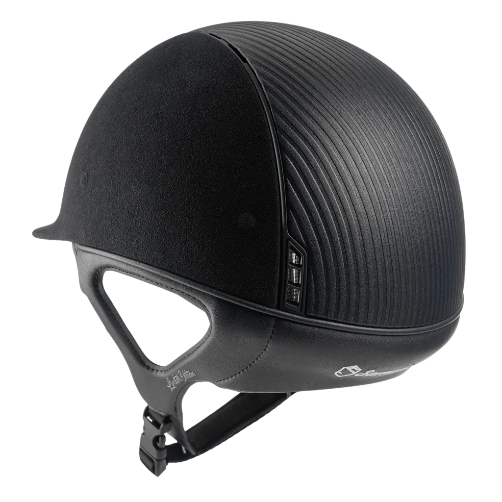 Riding Helmet Premium Classic, Top Leather, Trim + Blazon Matt, Matt Collection - Image 2