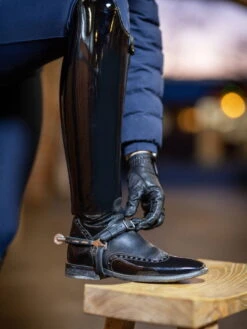 Lemieux Spur Straps, Leather -Equestrian Supplie Shop spur straps black processed 1280x1280